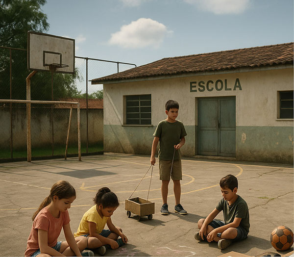 Imagem ilustrativa das condições precárias de muitas escolas públicas brasileiras, tema abordado pelo projeto Adote uma Escola da Associação Verde Esperança.
