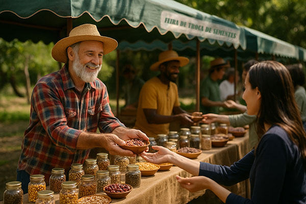 Formas de apoio ao projeto Feira de Troca de Sementes da Associação Verde Esperança, como doações, voluntariado e apoio científico à catalogação de variedades.