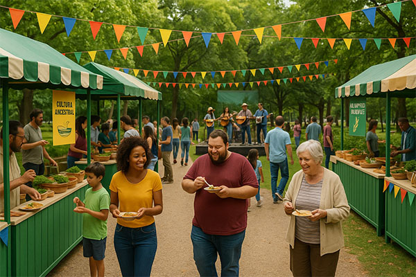 Registro das soluções propostas pelo Festival Gastronômico de Piracaia/SP da Associação Verde Esperança, com destaque para atividades educativas, feiras e promoção da culinária local.