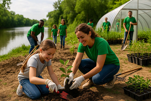 Registro das soluções propostas pelo projeto Florestar da Associação Verde Esperança, incluindo mutirões ecológicos, viveiros comunitários e educação ambiental.


