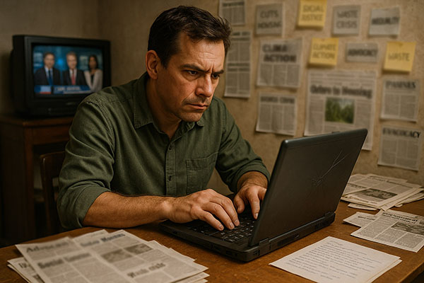 Imagem representando a invisibilidade midiática enfrentada por organizações do terceiro setor no Brasil, conforme denunciado pelo projeto IN3 da Associação Verde Esperança.