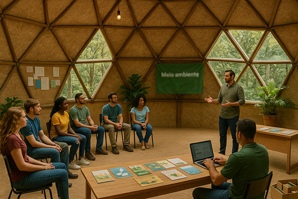 Atividade educativa promovida pelo projeto MUDA da Associação Verde Esperança, com foco em autoestima, pertencimento, cultura e sustentabilidade.