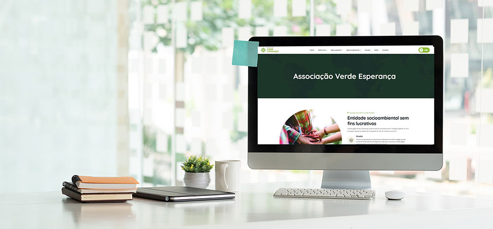 Banner do projeto Plano Anual da Associação Verde Esperança, com chamada para garantir a sustentabilidade institucional e a manutenção das atividades da ONG.