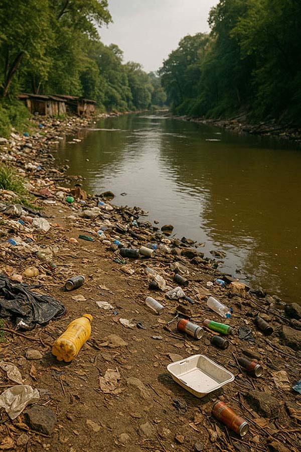 Imagem representando os impactos do turismo convencional sobre culturas locais e ecossistemas, tema abordado pelo projeto Turismo Regenerativo da Associação Verde Esperança.